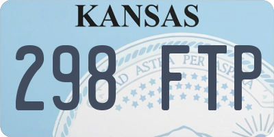 KS license plate 298FTP