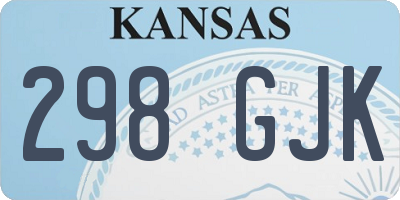 KS license plate 298GJK