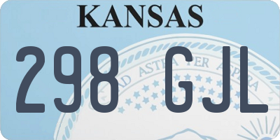 KS license plate 298GJL