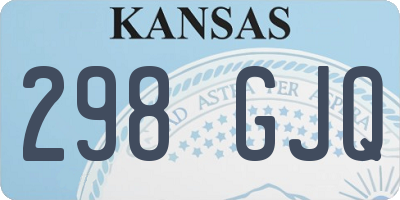 KS license plate 298GJQ