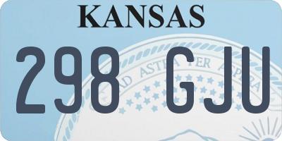 KS license plate 298GJU