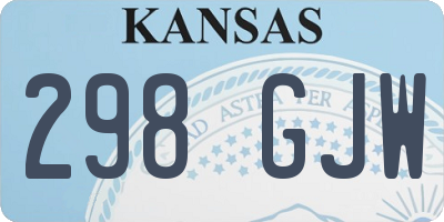 KS license plate 298GJW