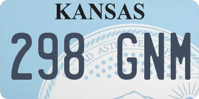 KS license plate 298GNM