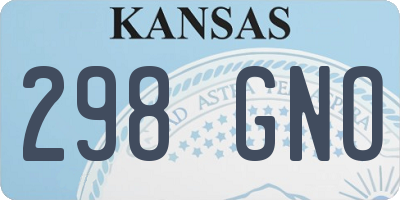 KS license plate 298GNO