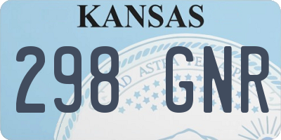 KS license plate 298GNR