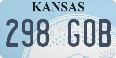 KS license plate 298GOB