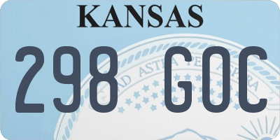 KS license plate 298GOC