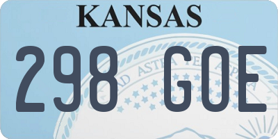 KS license plate 298GOE
