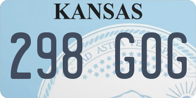 KS license plate 298GOG