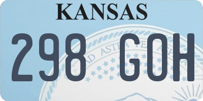 KS license plate 298GOH