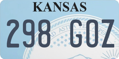 KS license plate 298GOZ