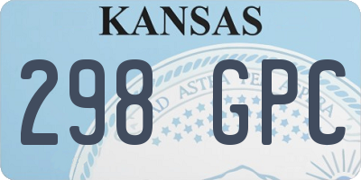 KS license plate 298GPC