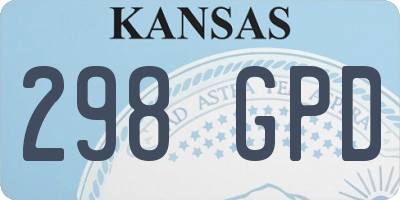KS license plate 298GPD