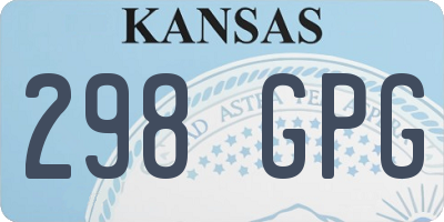 KS license plate 298GPG