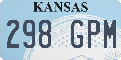 KS license plate 298GPM