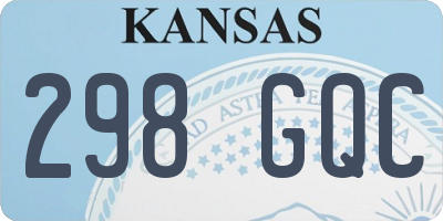 KS license plate 298GQC