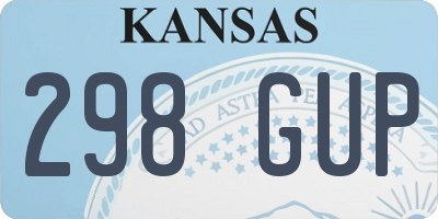 KS license plate 298GUP