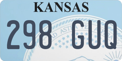 KS license plate 298GUQ