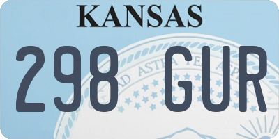 KS license plate 298GUR