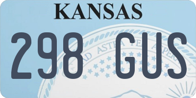 KS license plate 298GUS