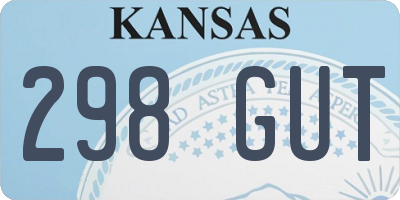 KS license plate 298GUT