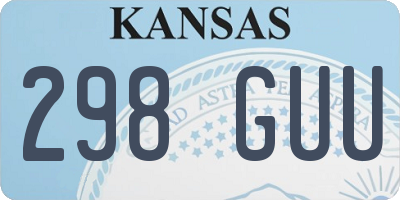 KS license plate 298GUU