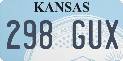 KS license plate 298GUX