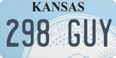 KS license plate 298GUY
