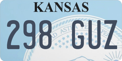KS license plate 298GUZ