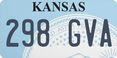 KS license plate 298GVA
