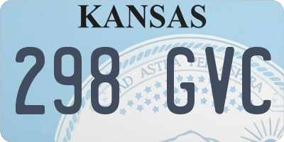 KS license plate 298GVC