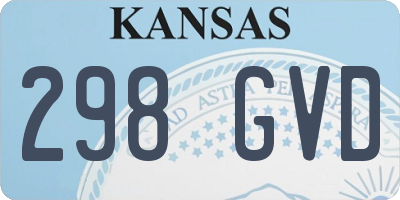 KS license plate 298GVD
