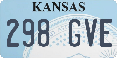 KS license plate 298GVE