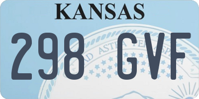 KS license plate 298GVF