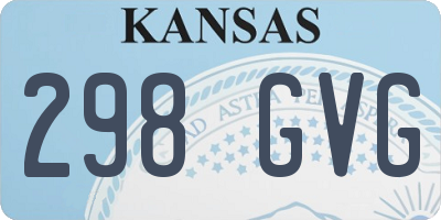 KS license plate 298GVG