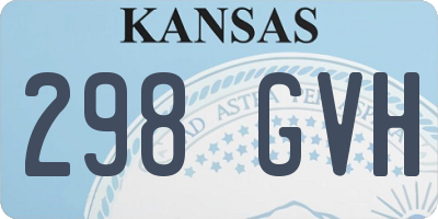 KS license plate 298GVH
