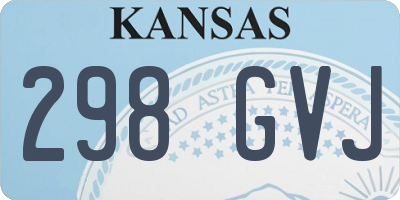 KS license plate 298GVJ