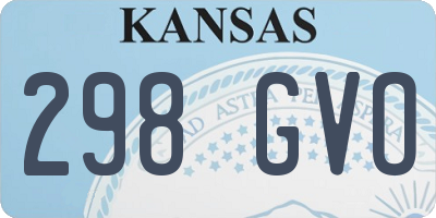 KS license plate 298GVO