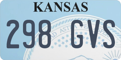 KS license plate 298GVS