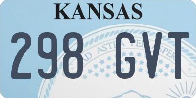 KS license plate 298GVT