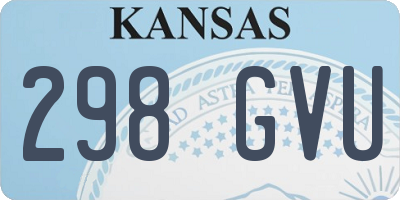 KS license plate 298GVU