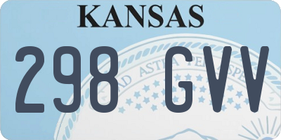KS license plate 298GVV