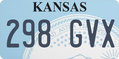 KS license plate 298GVX