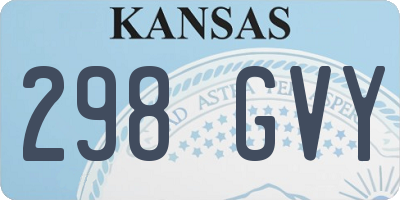 KS license plate 298GVY