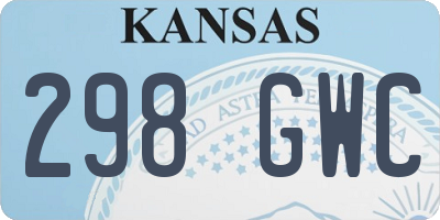 KS license plate 298GWC