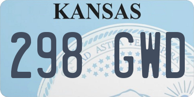 KS license plate 298GWD