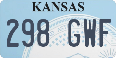 KS license plate 298GWF
