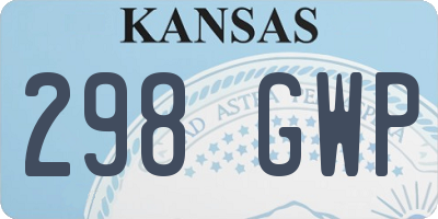 KS license plate 298GWP
