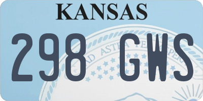 KS license plate 298GWS