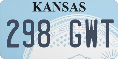 KS license plate 298GWT
